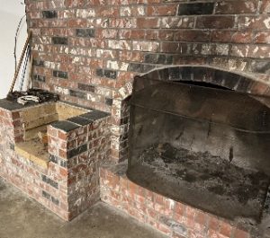 fireplace at the Sequim Prairie Grange