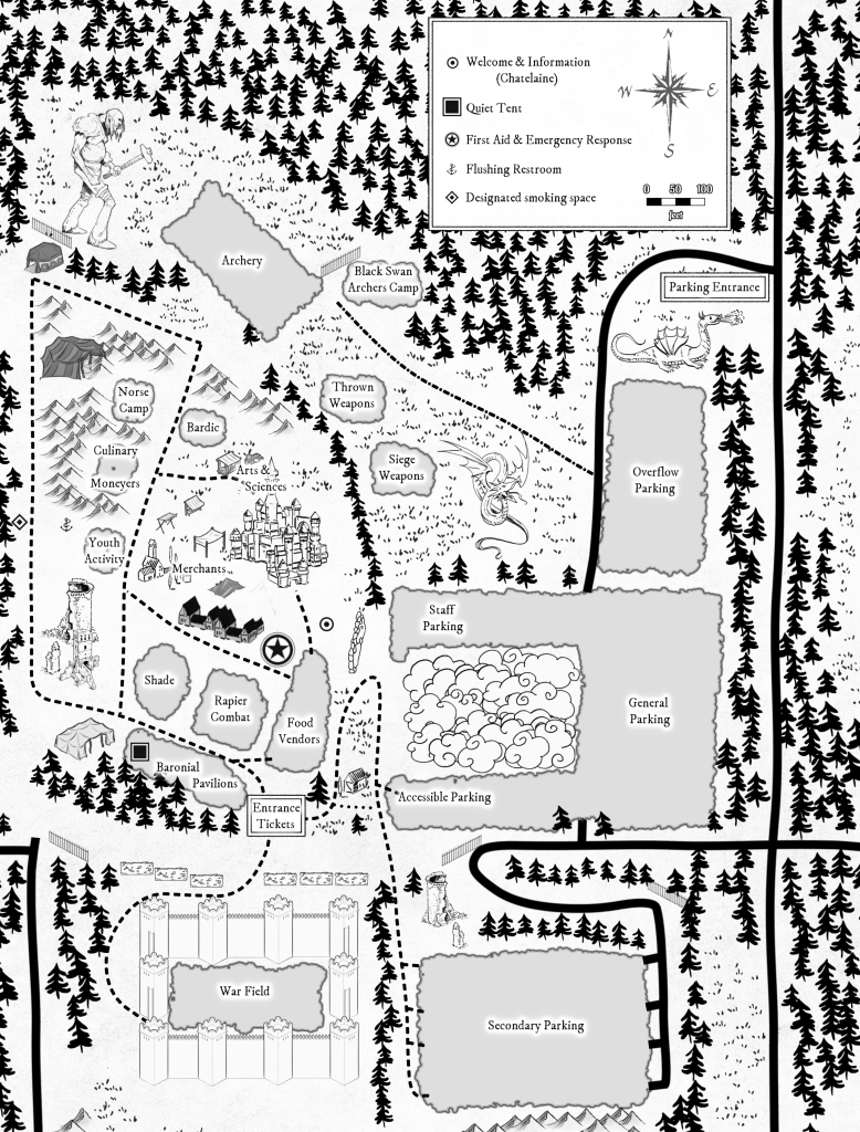 Site map for Kitsap Medieval Faire
